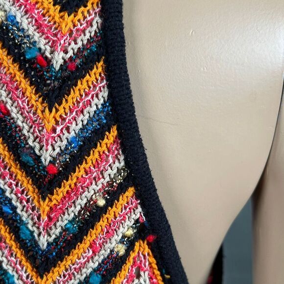 Zara Knit Multicolor Chevron Maxi zigzag Dress Sleeveless Crochet Style Size M ( - Picture 9 of 14